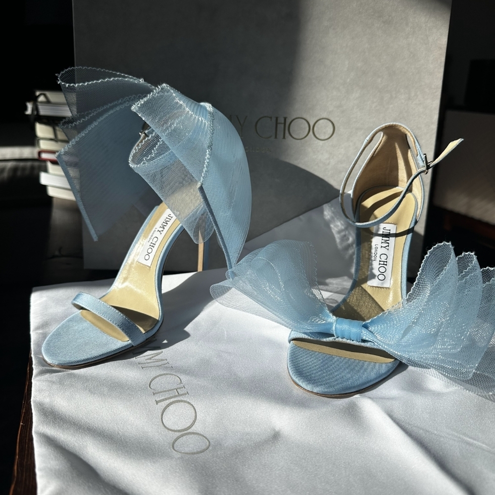 Jimmy Choo Aveline Blue Sandals